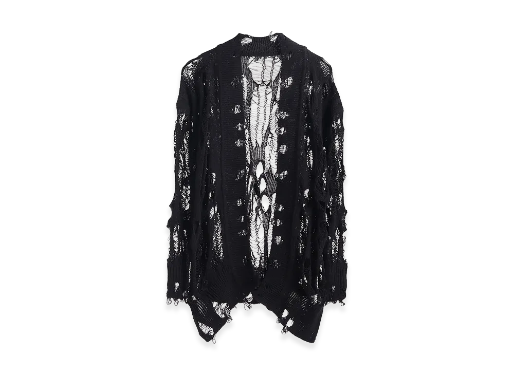 Y's Thread Design Knit Cardigan "Black"