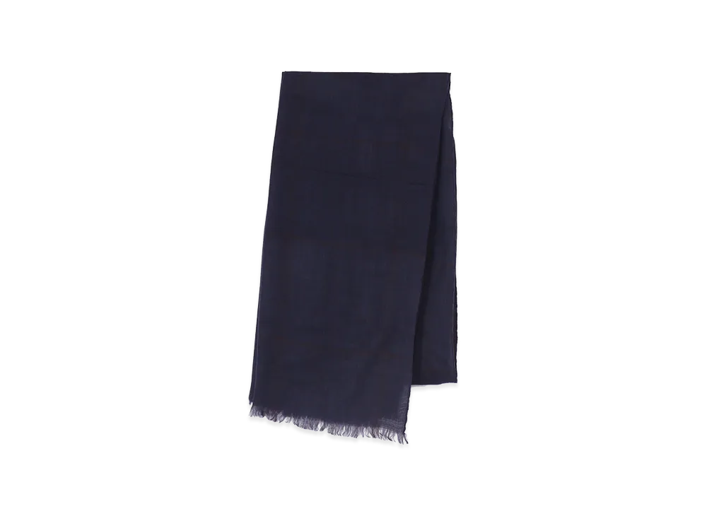 Y's Wool/Silk Plaid Scarf "Blue"