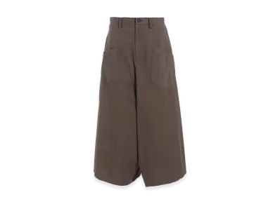 Y's Cotton Twill Drop Flare Pants "Khaki"