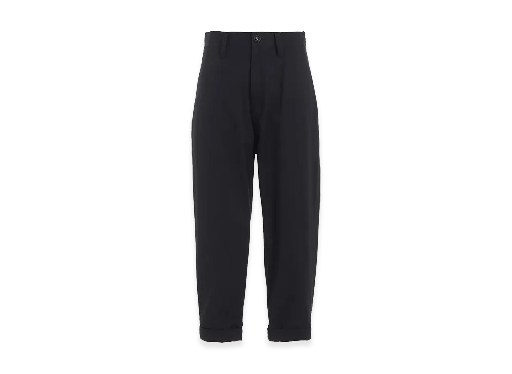 Y's Cotton Twill Semi-wide China Pants "Black"