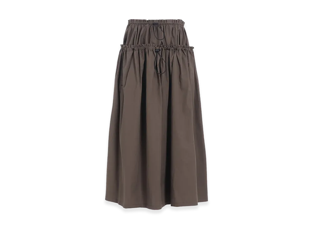 Y's Cotton Twill Double Gathered Skirt "Khaki"