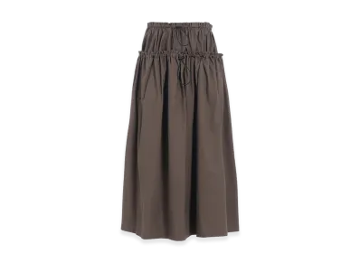 Y's Cotton Twill Double Gathered Skirt "Khaki"
