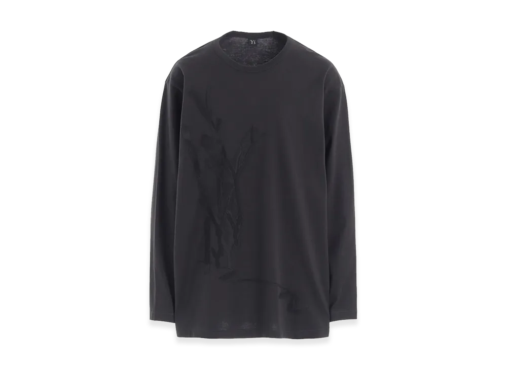 Y's Y Pigment-print Long-sleeve Tee "Charcoal"
