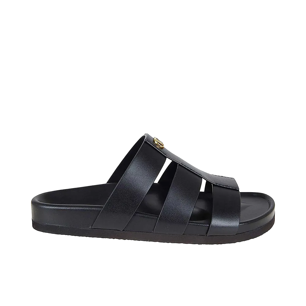 Valentino Garavani Studshield Vitello Sandals "Black"