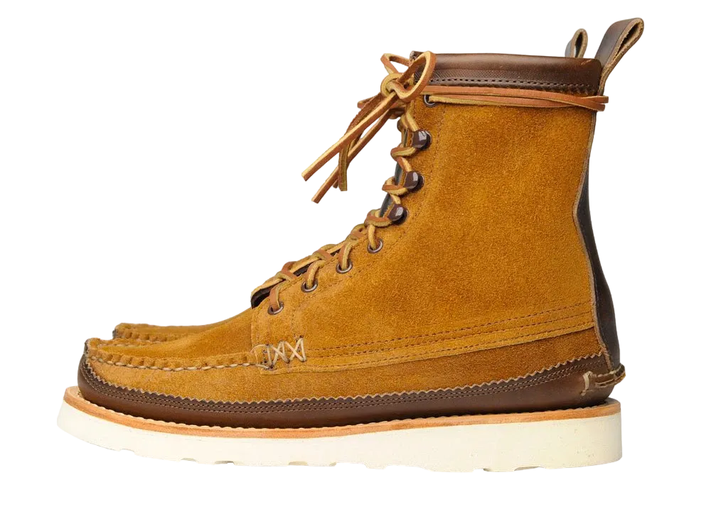 YUKETEN Maine Guide DB Boots with Christy Natural Horween’s Full Grain Flesh-Out Leather "Brown" E