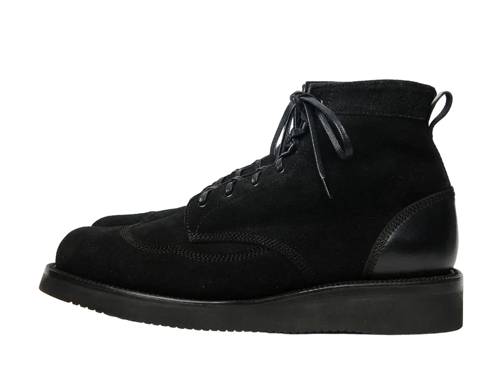 YUKETEN 30's WorkBoots Suede Leather With Full Grain Leather "Black" D