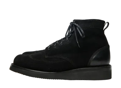 YUKETEN 30's WorkBoots Suede Leather With Full Grain Leather "Black" D