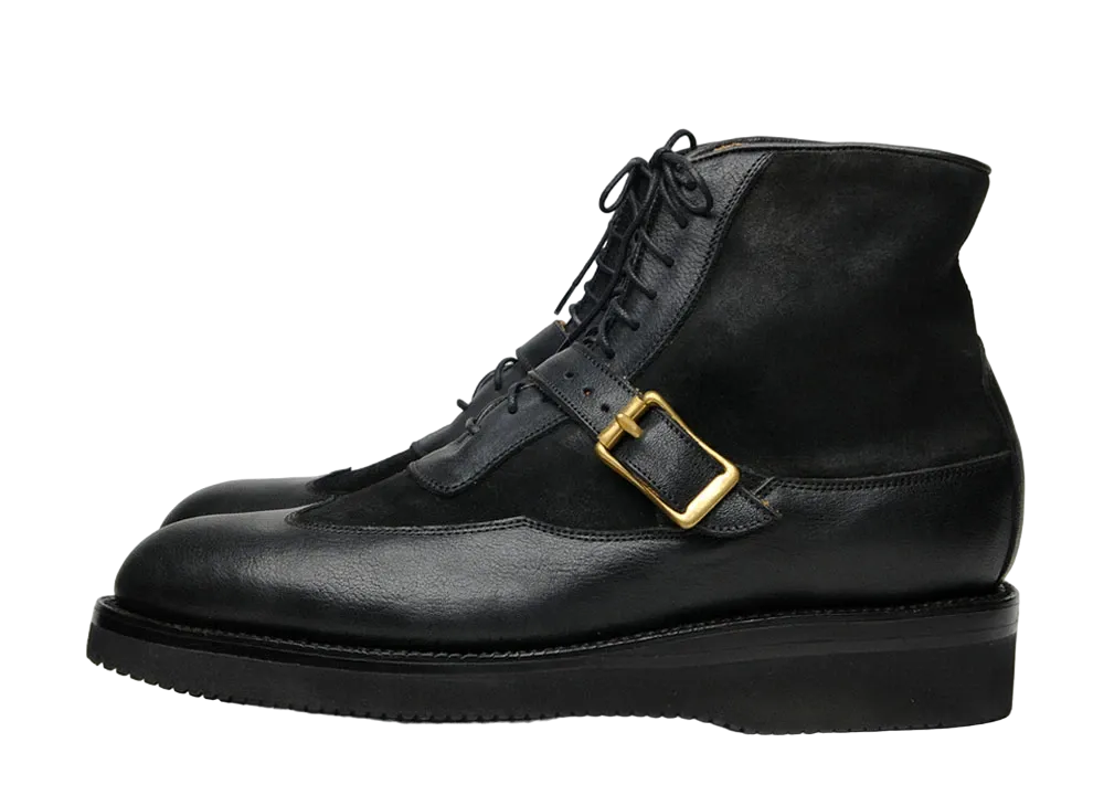 YUKETEN Sierra Boots Flesh-Out Full Grain Leather Upper With Suede "Black" E