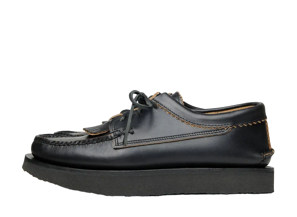 YUKETEN Blucher Rocker with Kiltie Horween’s Full-Grain Chromexcel Pull-Up Leather "Black" E