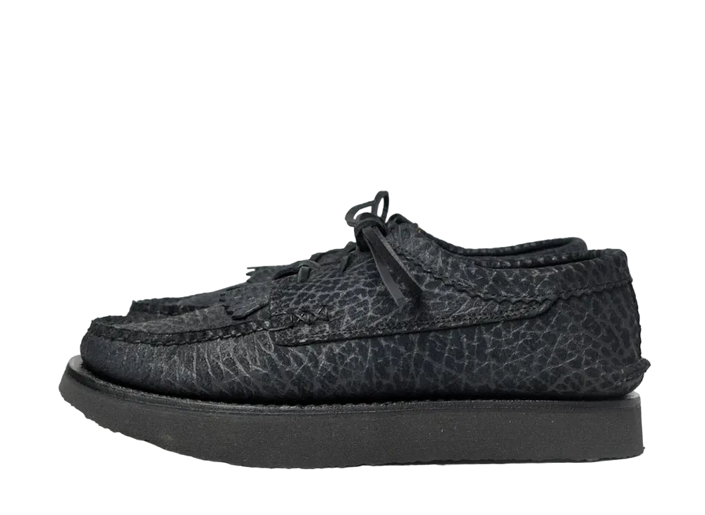 YUKETEN Blucher Rocker with Kiltie Opera’s Asphalt Patterned Suede "Black" E