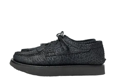 YUKETEN Blucher Rocker with Kiltie Opera’s Asphalt Patterned Suede "Black" E