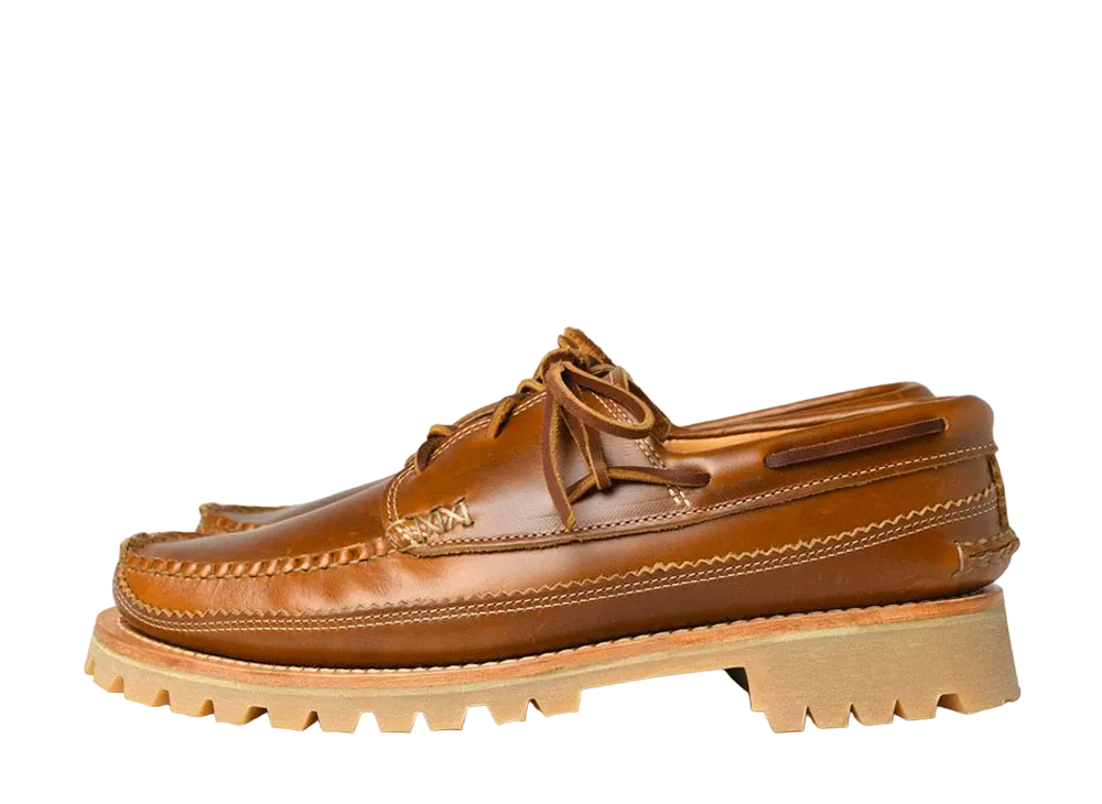 YUKETEN Boat Shoe DB with Lug Sole Horween’s Cavalier Pull-Up Leather "Brown" E
