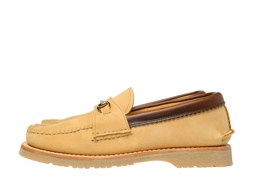 YUKETEN Bit Loafer with Mini Lug Sole Horween Nubuck Leather "Brown" D