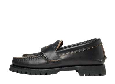 YUKETEN Hi-Loft Quilt Loafer with Cortina Sole Horween Waxed Leather "Black" E