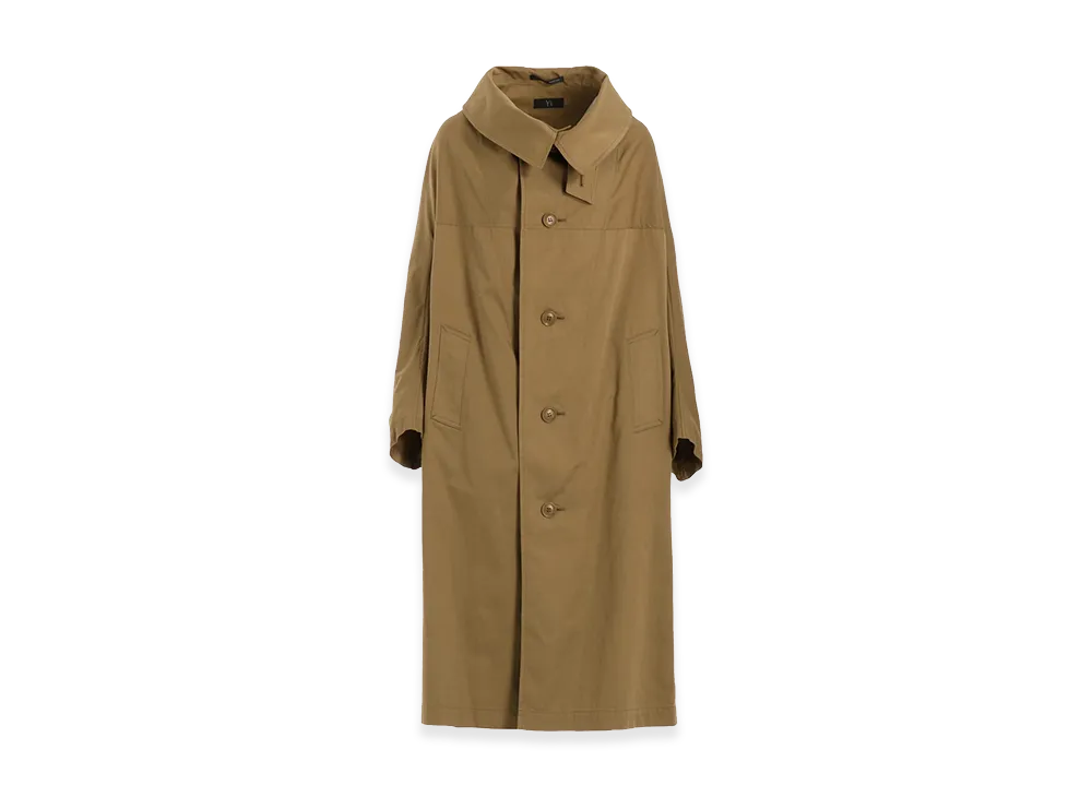 Y's Born Product Cotton Twill Long Cape Coat 