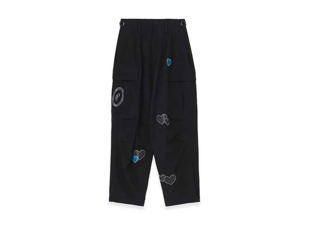 Y's x CPD HOOME Love Patch Wool Gabardine Pants "Black"