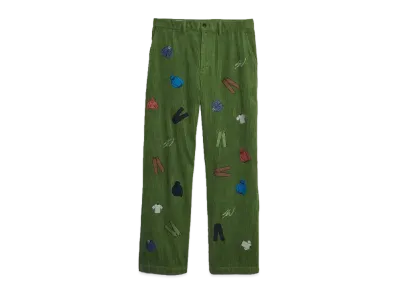 GAP X Sean Wotherspoon Embroidery Corduroy Pants "Bright Pesto"