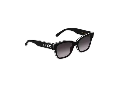 Louis Vuitton LV Line Square Sunglasses LV Initials Monogram Flowers "Noir/Creme"