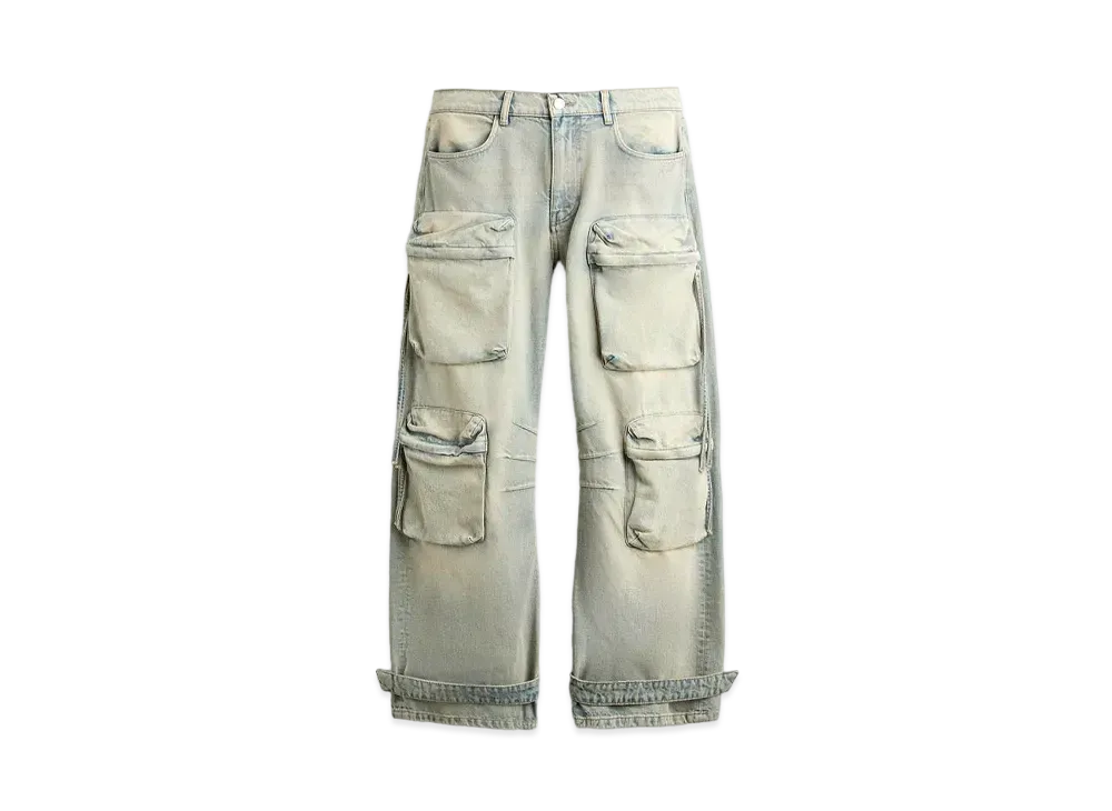 ZARA Pocket Utility Denim Pants "Blue"