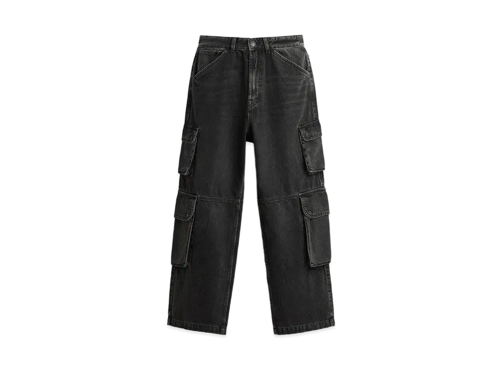 ZARA Utility Cargo Denim Pants "Black"