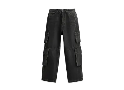 ZARA Utility Cargo Denim Pants "Black"