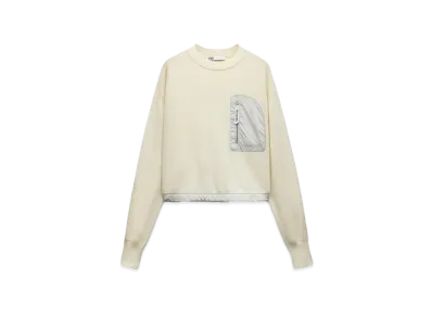 ZARA x AND WANDER Wool Blend Knit Sweatshirt "Ecru"