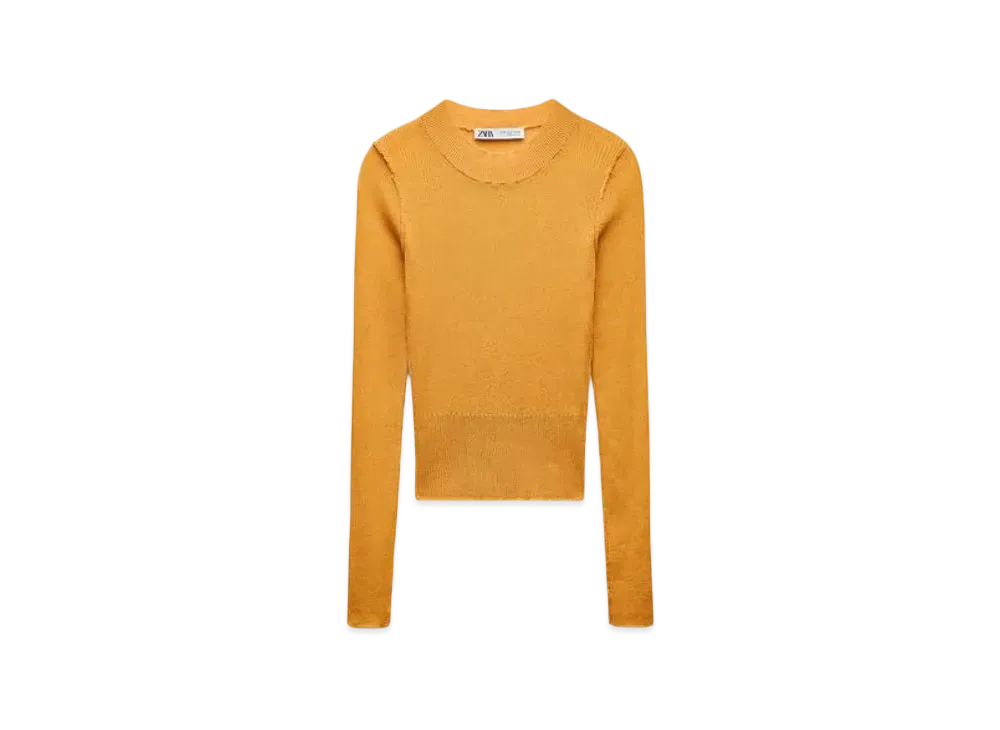 ZARA x AND WANDER Fine Knit Tops "Yellow"