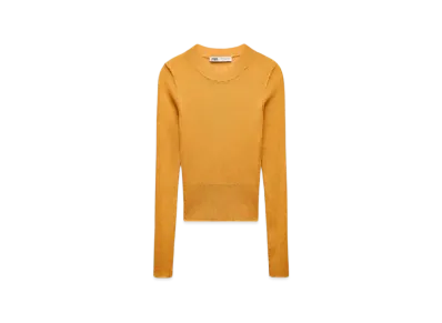 ZARA x AND WANDER Fine Knit Tops "Yellow"