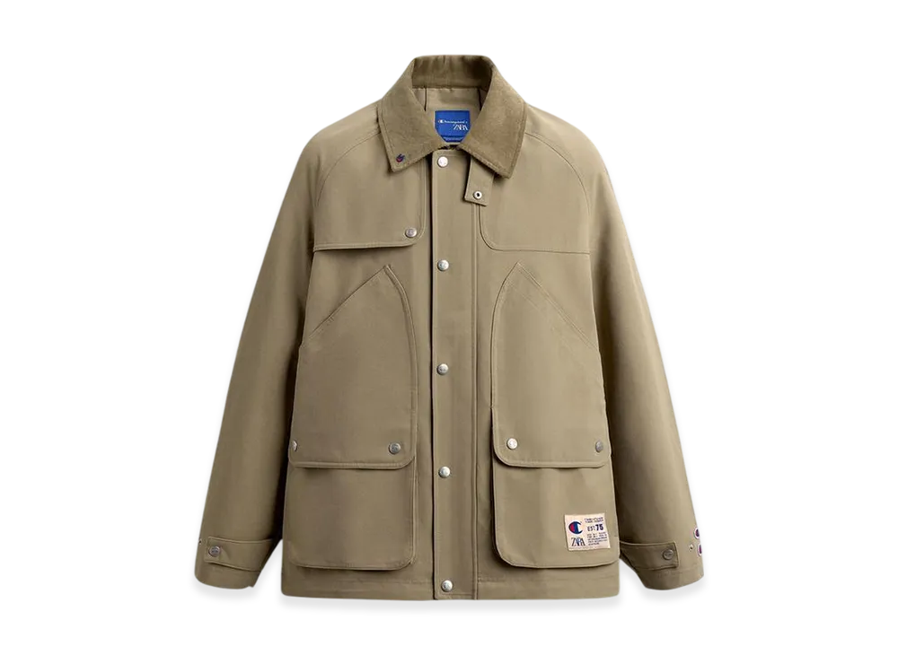 CHAMPION ® X ZARA パッチポケット付きトレンチコート M CHAMPION ® X ZARA POCKET TRENCH COAT - Beige | ZARA United States