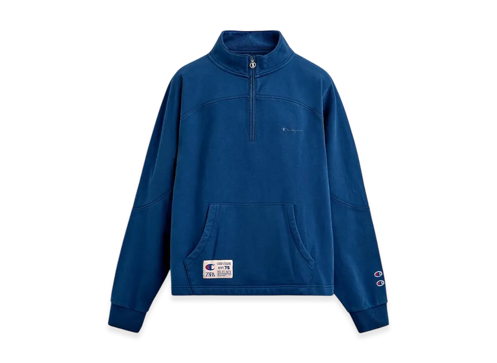 ZARA x CHAMPION Zipper Neck Sweatshirt 
