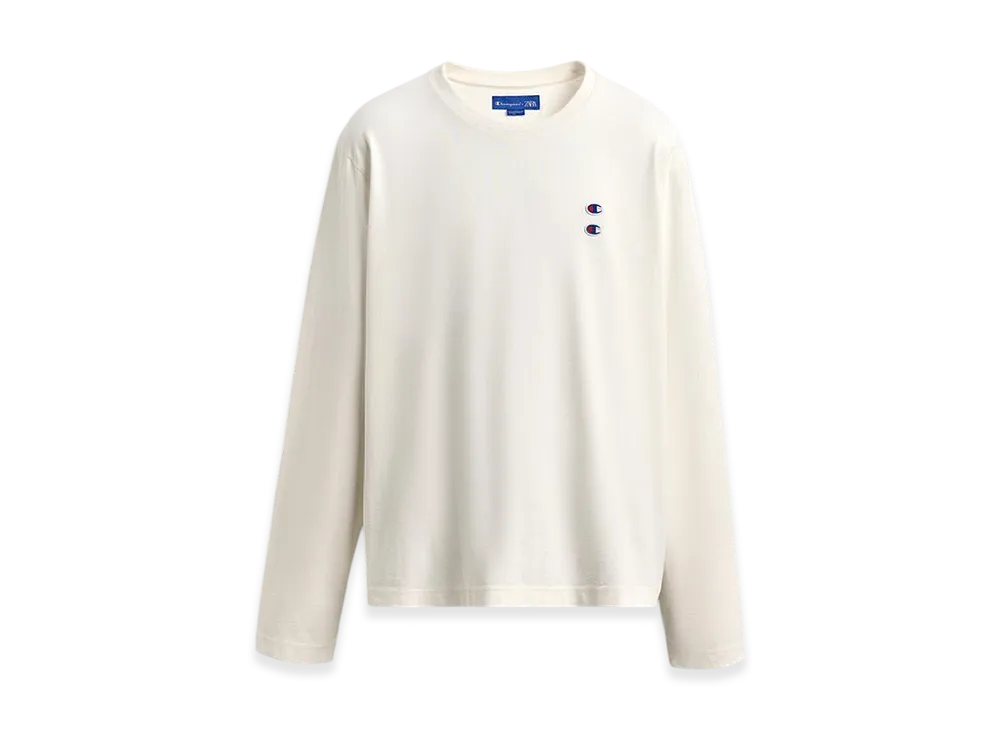 ZARA x CHAMPION Long Sleeve T-Shirt with Patch "Off White"