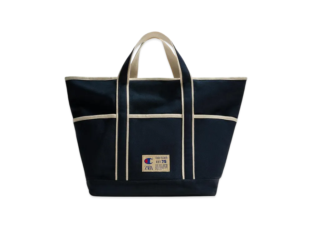 ZARA x CHAMPION Fabric Tote Bag "Blue"