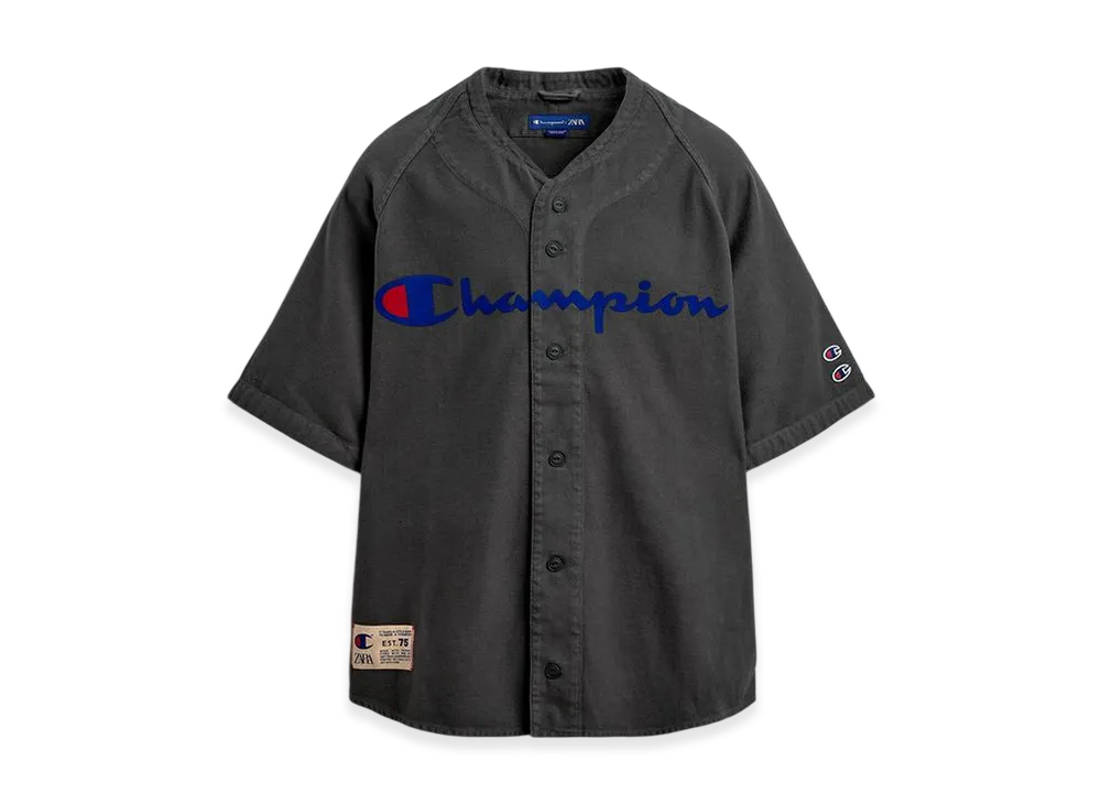 ZARA x CHAMPION Baseball Print Shirt "Gray"