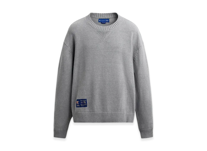 Crew Neck Champion Sweater Gray Zara CHAMPION® X ZARA STRIPED