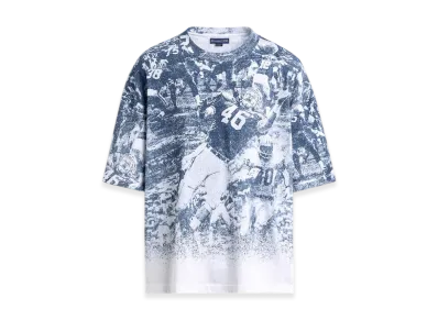 ZARA x CHAMPION American Football Print T-Shirt "White/Blue"