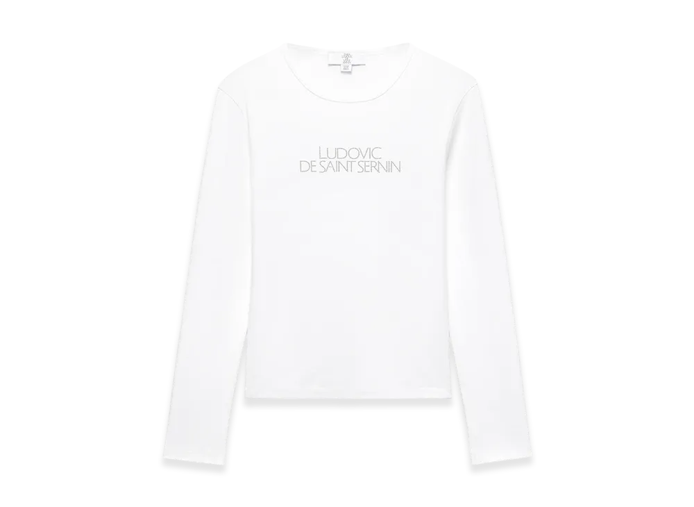 ZARA x Ludovic De Saint Sernin Rhinestone Logo T-Shirt "White"