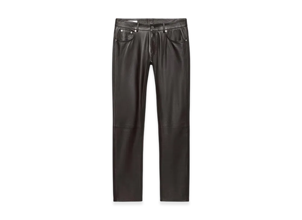 ZARA x Ludovic De Saint Sernin Slim Fit Leather Pants "Brown"