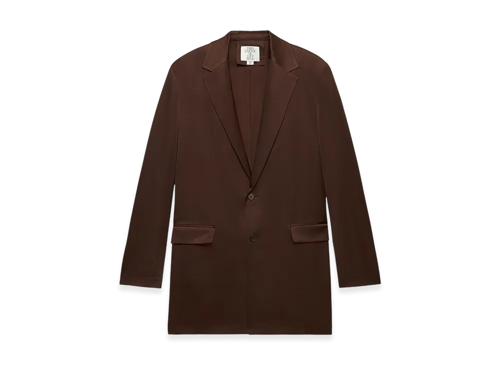 ZARA x Ludovic De Saint Sernin Satin Blazer "Brown"