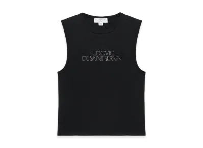 ZARA x Ludovic De Saint Sernin Rhinestone Logo Tank Top "Black"