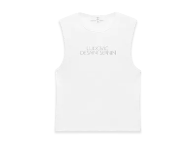 ZARA x Ludovic De Saint Sernin Rhinestone Logo Tank Top "White"