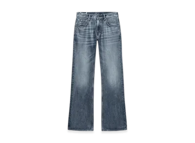 ZARA x Ludovic De Saint Sernin Wax Finish Flare Fit Denim Pants "Blue"