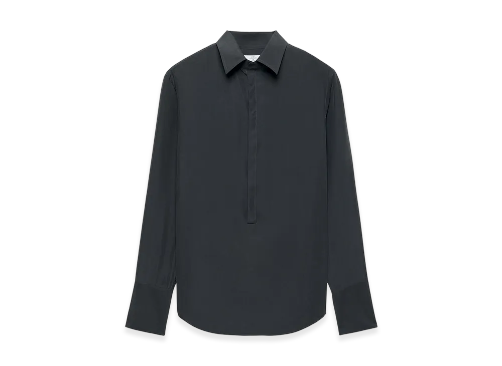 ZARA x Ludovic De Saint Sernin Silk Polo Shirt "blue/gray"