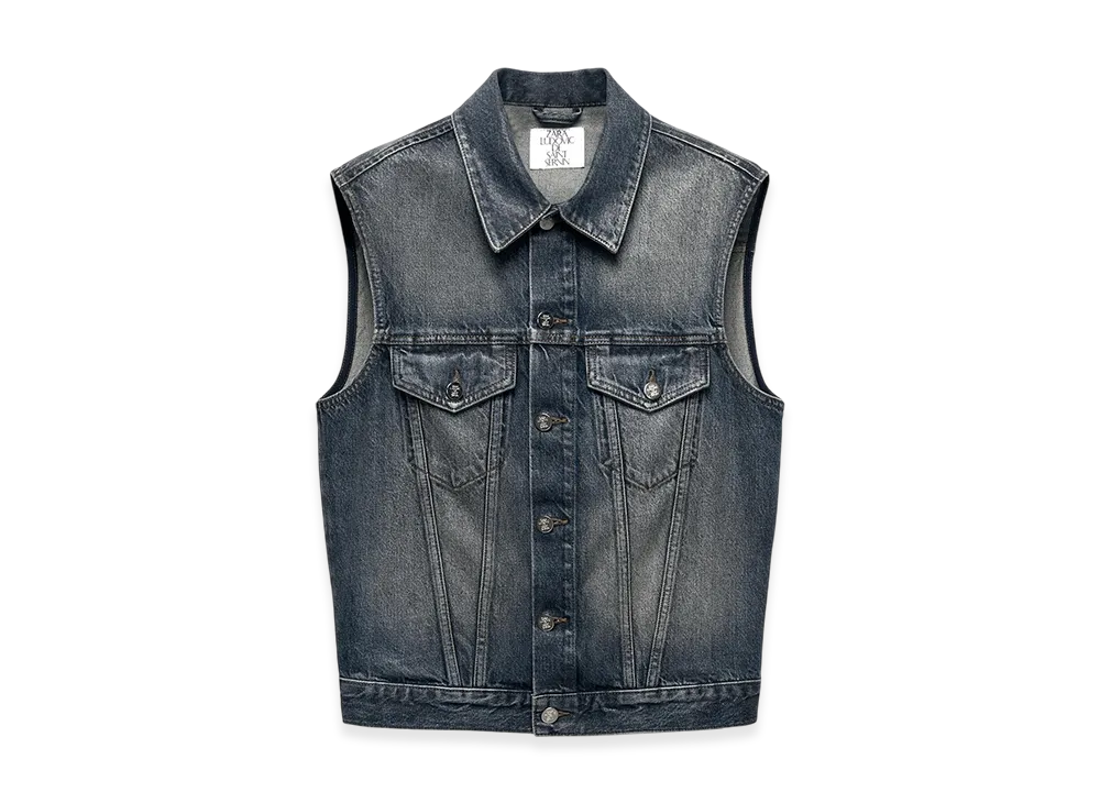 ZARA x Ludovic De Saint Sernin Wax Finish Denim Vest "Blue"
