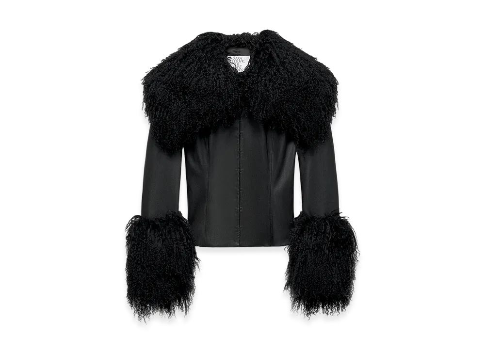 ZARA x Ludovic De Saint Sernin Leather Fitted Jacket "Black"