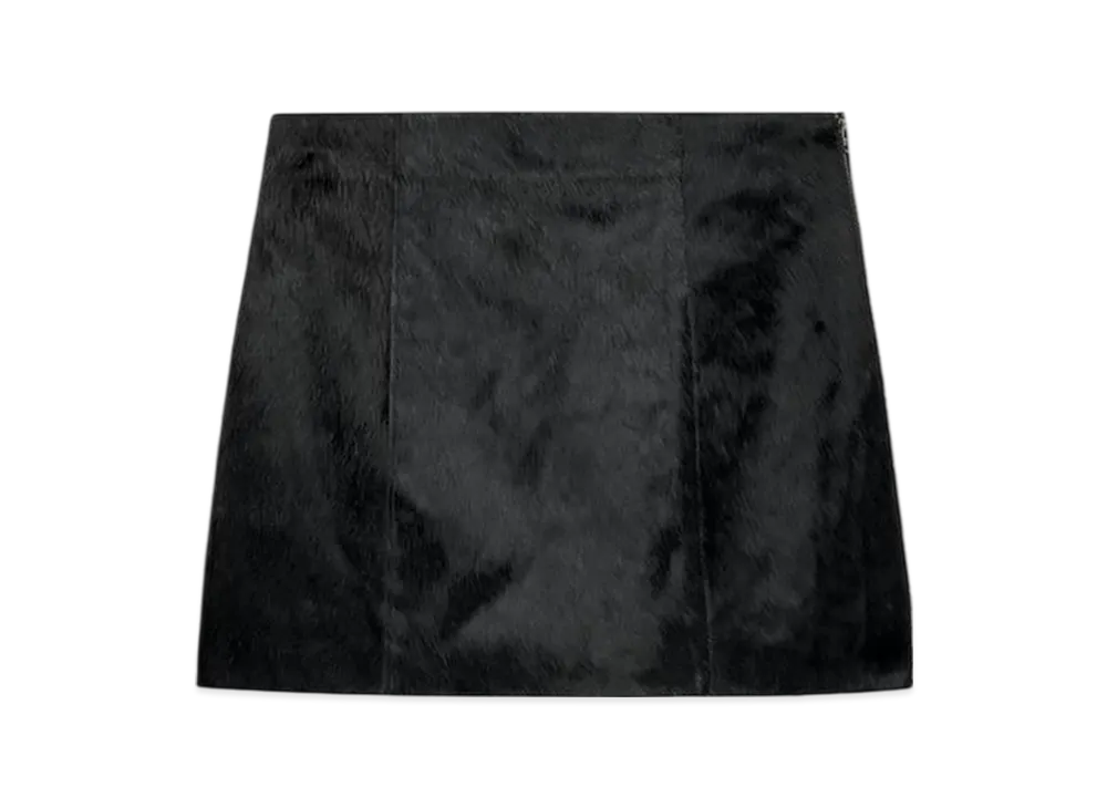 ZARA x Ludovic De Saint Sernin Real Fur Leather Mid Rise Short Skirt "Black"