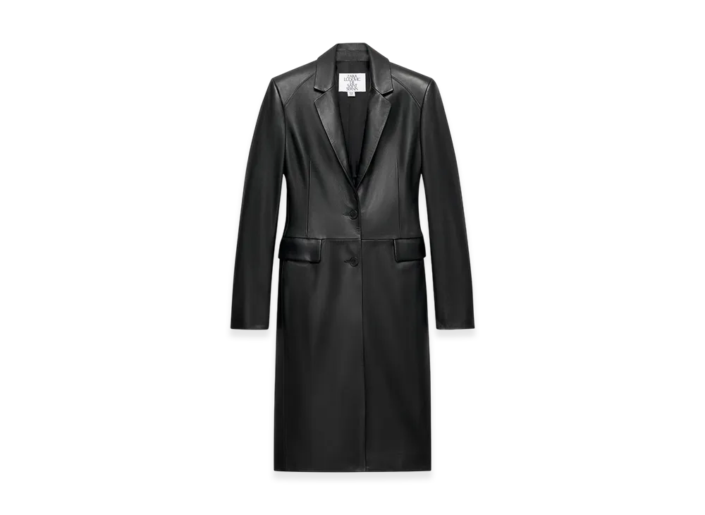 ZARA x Ludovic De Saint Sernin Leather Fitted Coat "Black"