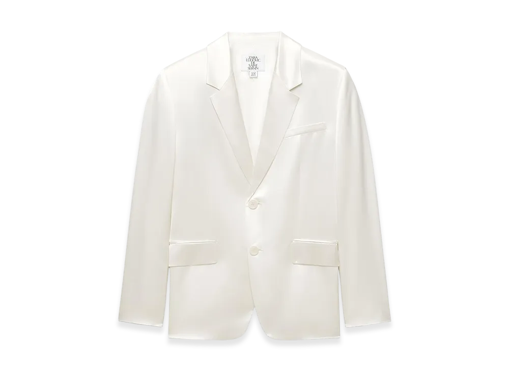 ZARA x Ludovic De Saint Sernin Satin Blazer "Ecru"