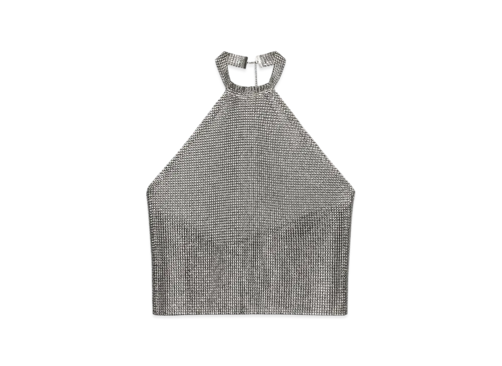 ZARA x Ludovic De Saint Sernin Halter Neck Mesh Top "Silver"