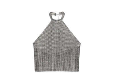 ZARA x Ludovic De Saint Sernin Halter Neck Mesh Top "Silver"