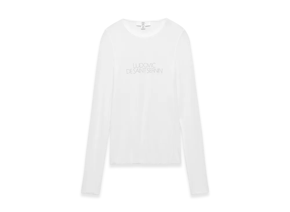 ZARA x Ludovic De Saint Sernin Text Rhinestone T-Shirt "White"